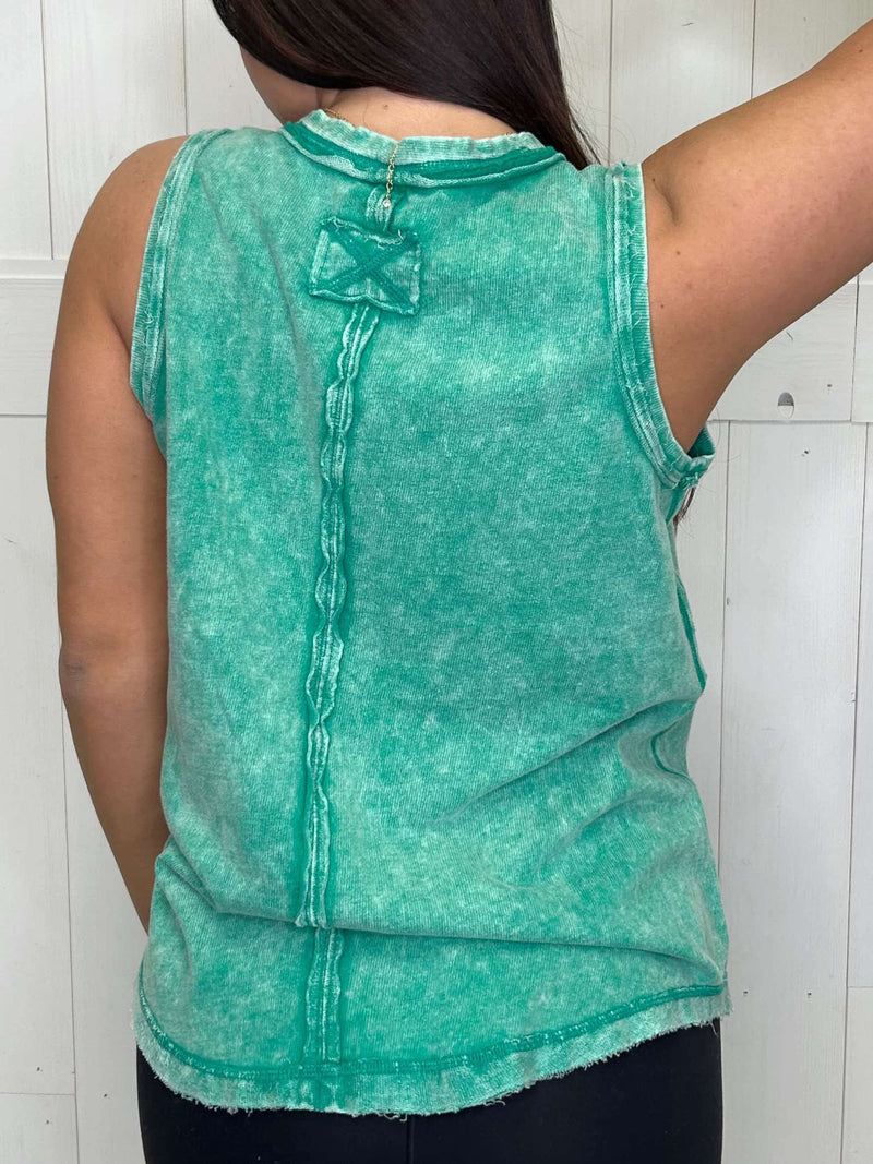 Zenana Kelly Green Sleeveless top - Mini Mee Boutique