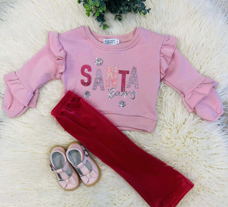 Girls Santa Baby Pants Set