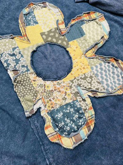 J Her Navy Daisy Patchwork Pant Set