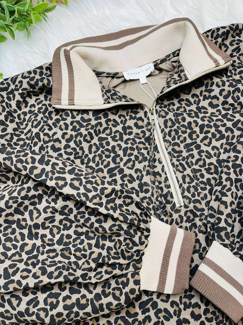 Women’s Mocha Suede Cheetah Pullover Top