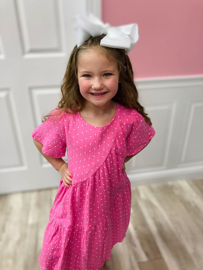 Hayden Pink Dress with Polka Dots