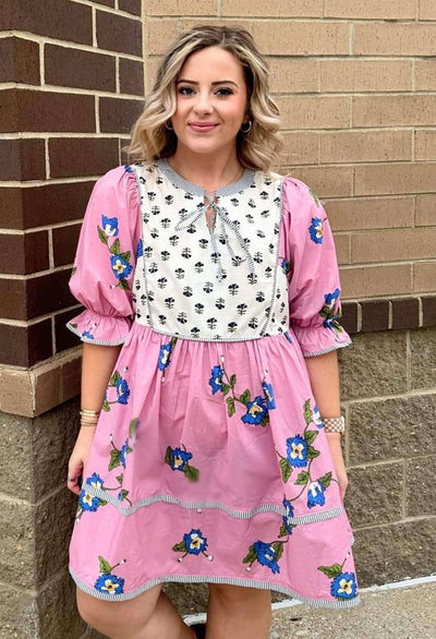 Women's Pink Anna Dress - Mini Mee Boutique