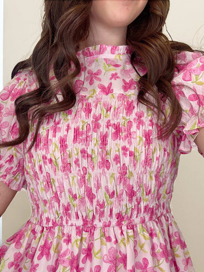 Women's Pink Flower Dress - Mini Mee Boutique