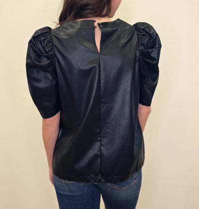 Women’s Black leather top - Mini Mee Boutique