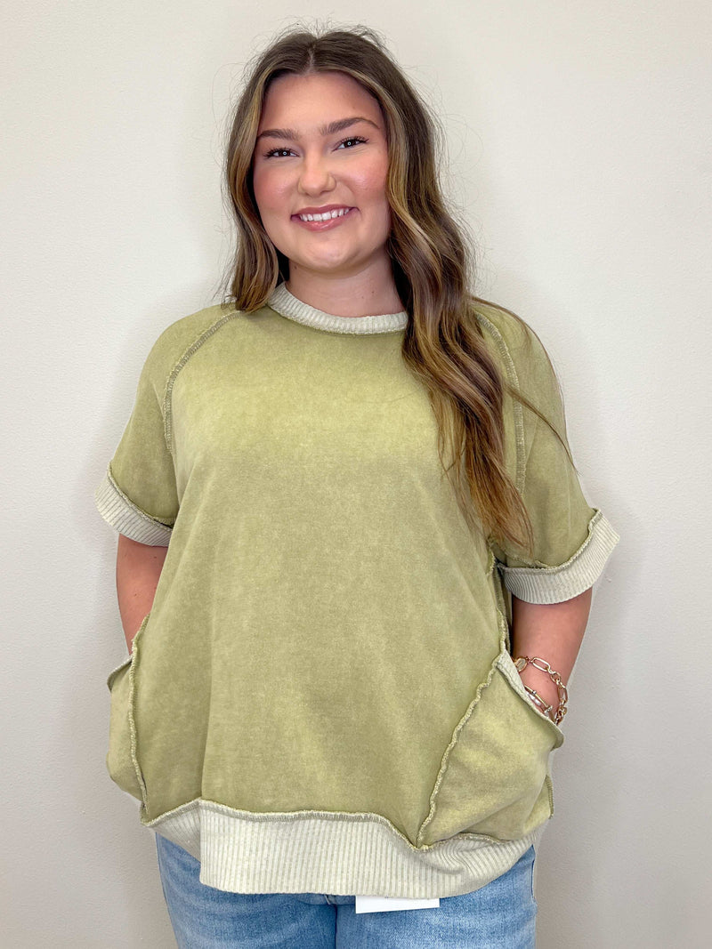 Mineral Washed Oversized Top - Mini Mee Boutique