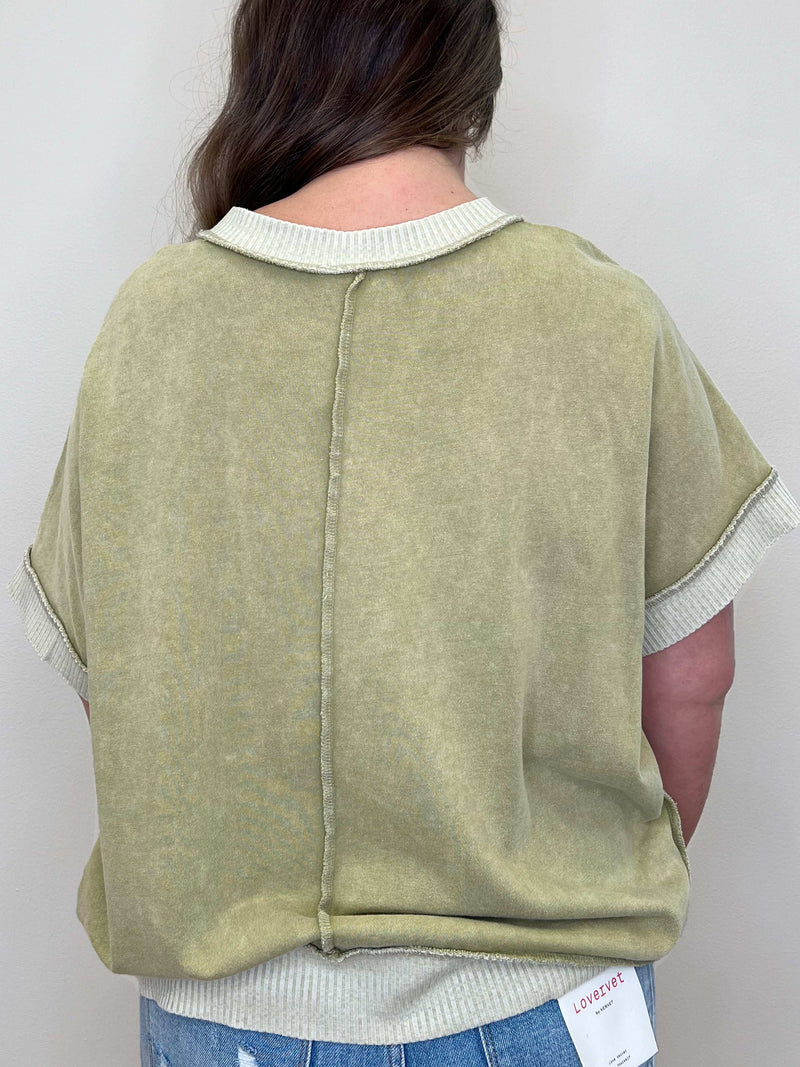 Mineral Washed Oversized Top - Mini Mee Boutique