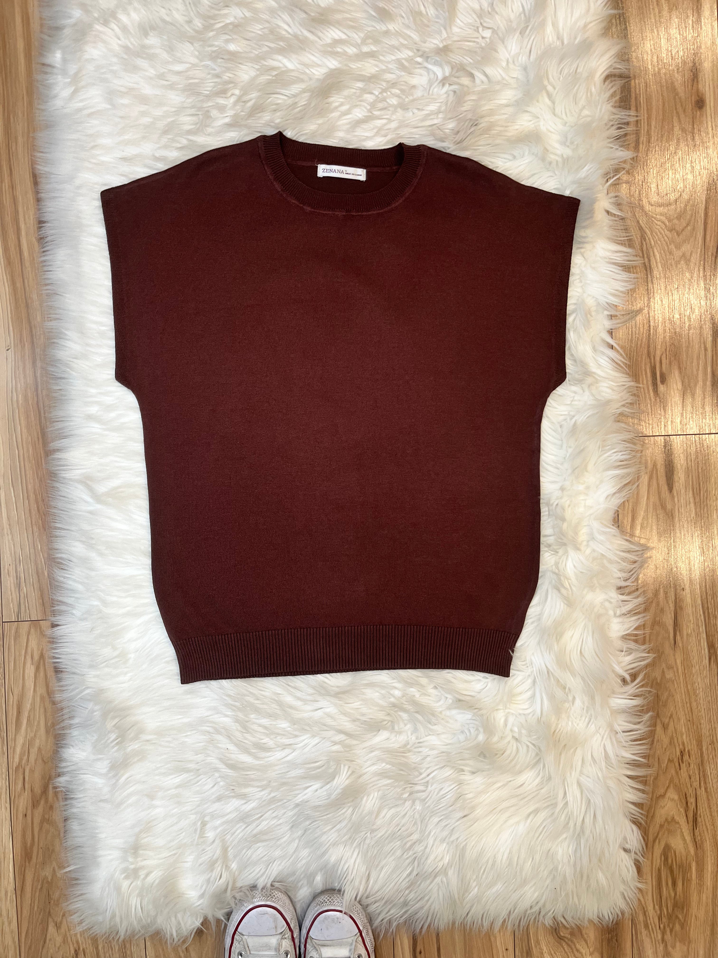 Women’s Zenana Brown Vest Top - True to Size