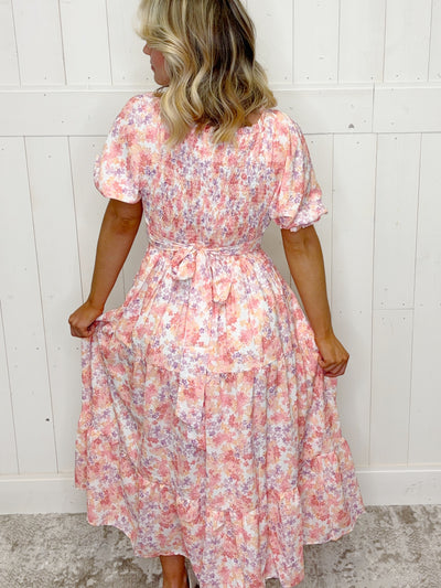 Women’s Smocked Floral Midi Dress - Mini Mee Boutique