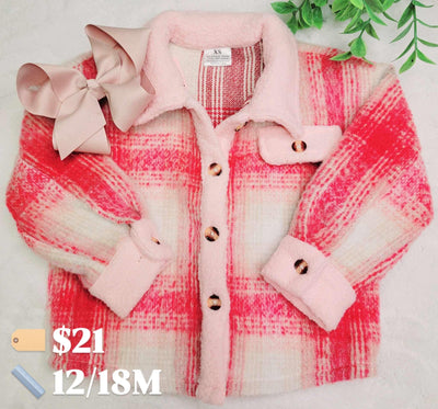 Girls Pink and Crème Flannel - Mini Mee Boutique