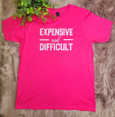 Girls Expensive and Difficult Pink Tee - Mini Mee Boutique