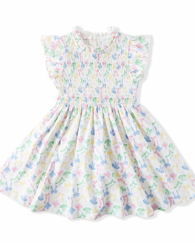 Girls Bow Bubble Dress - Mini Mee Boutique