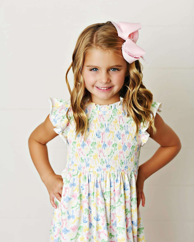 Girls Bow Bubble Dress - Mini Mee Boutique