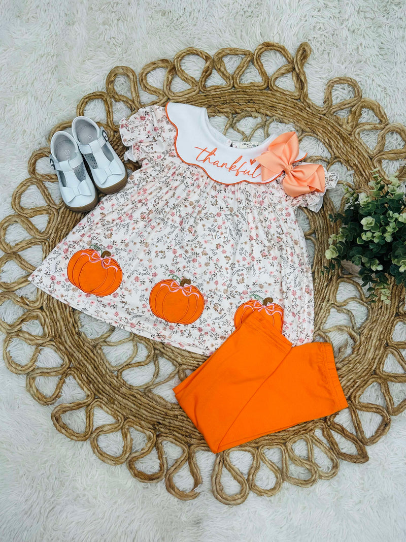 Thankful Pumpkin Embroidered Set