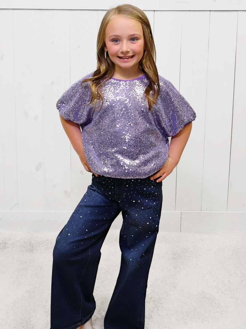 Hayden Girls Purple Shimmery Top