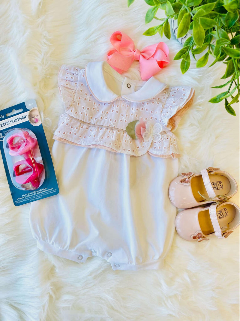 Baby Girl White One piece - Mini Mee Boutique