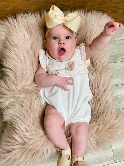 Baby Girl White One piece - Mini Mee Boutique