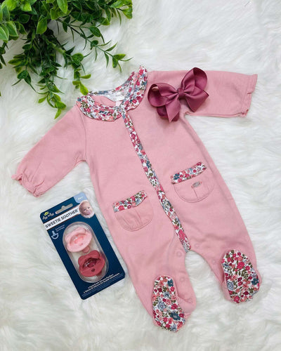 Mayoral Newborn Pink Floral Romper - Mini Mee Boutique