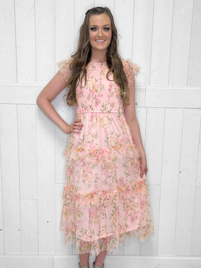 Flower Garden Blush Dress - Mini Mee Boutique