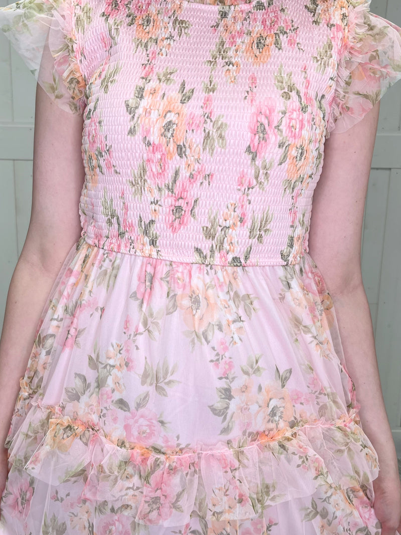 Flower Garden Blush Dress - Mini Mee Boutique