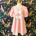 Women’s GiGiO Pale Pink with White Bows Dress