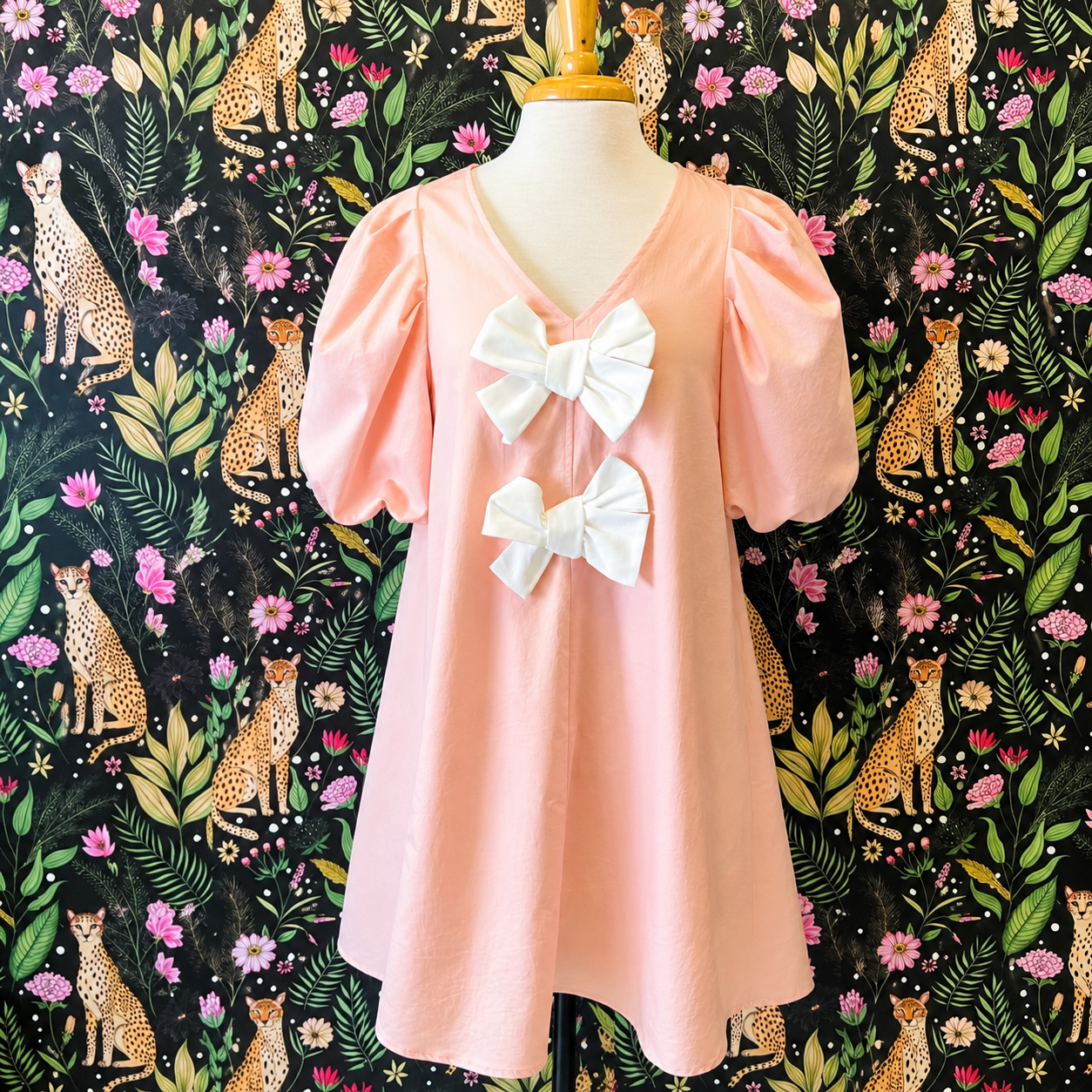 Women’s GiGiO Pale Pink with White Bows Dress