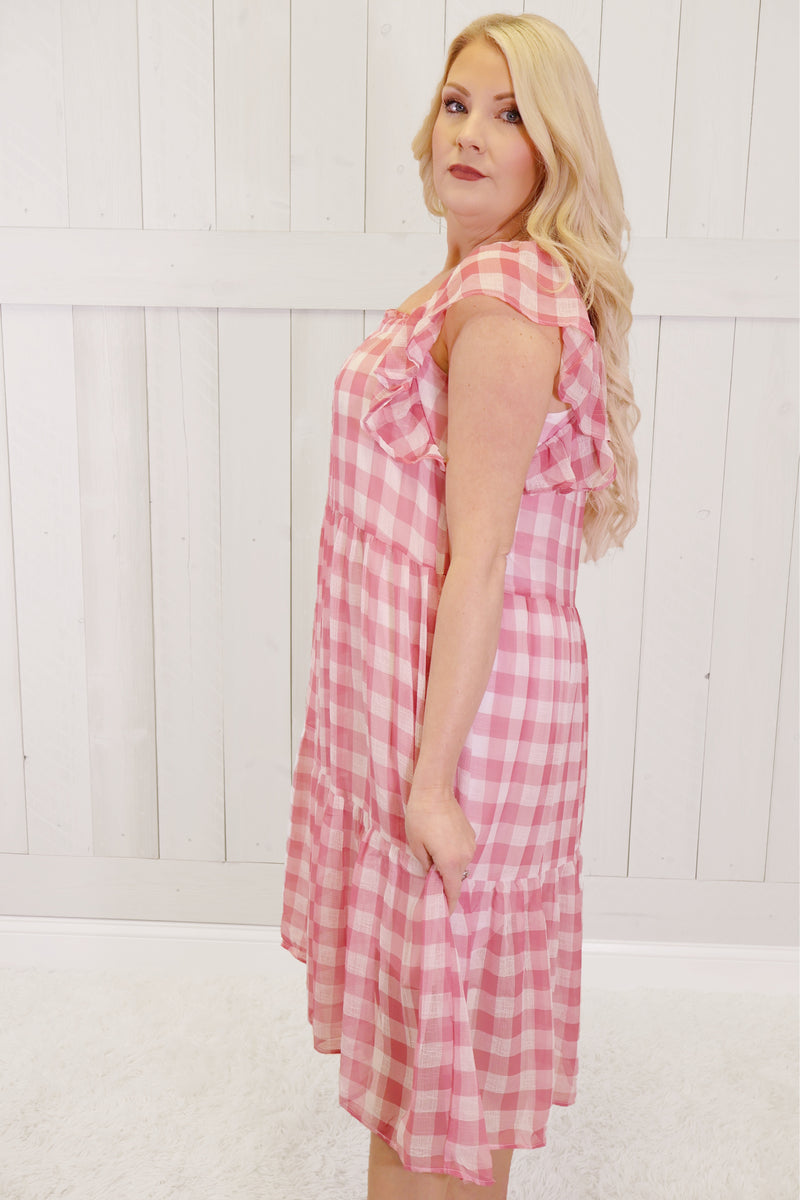 Pink Gingham Picnic Dress