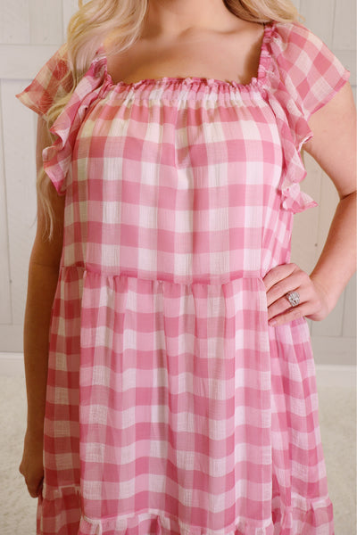 Pink Gingham Picnic Dress