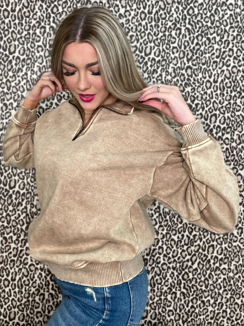 Zenana Half Zip Pullover