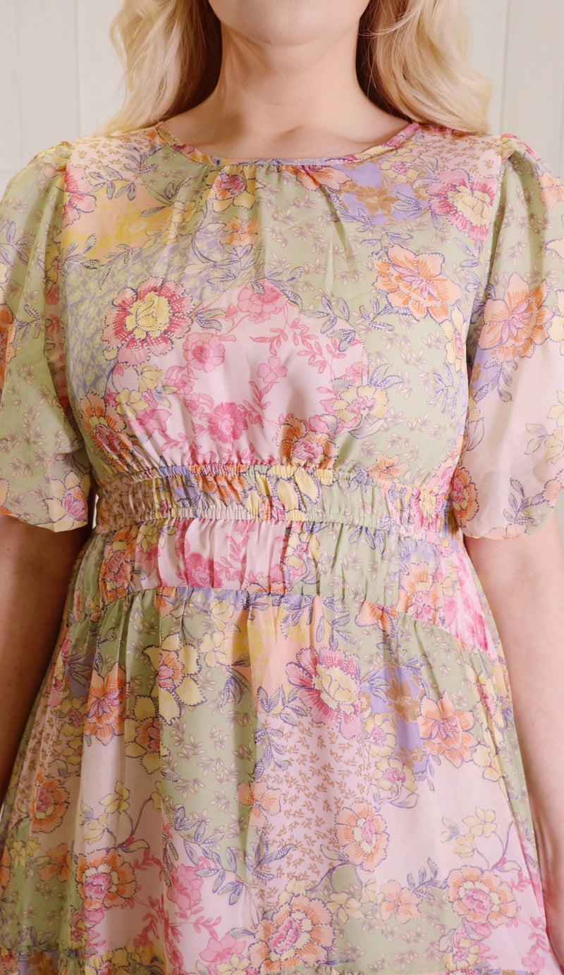 Dusty Sage Floral Print Dress