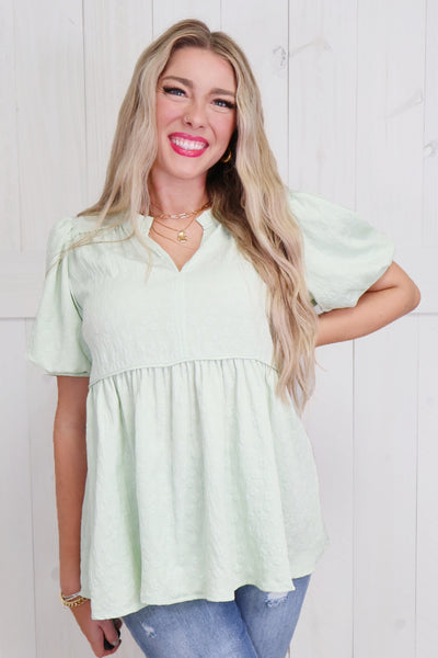 Light Sage Textured Top