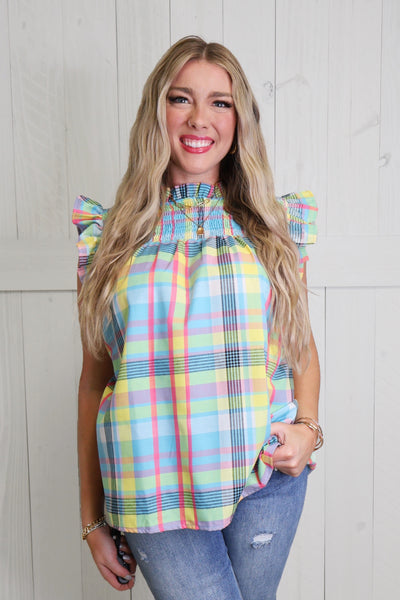 Spring Plaid Top