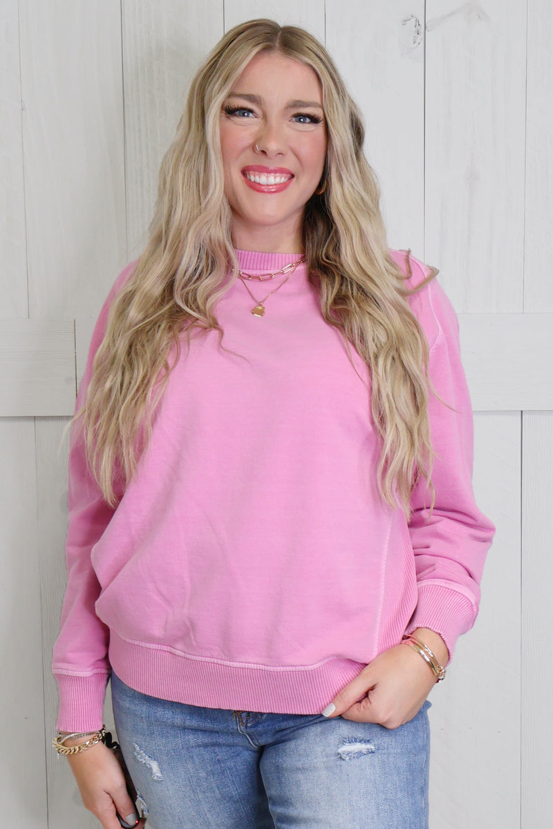 Zenana Pink Crewneck