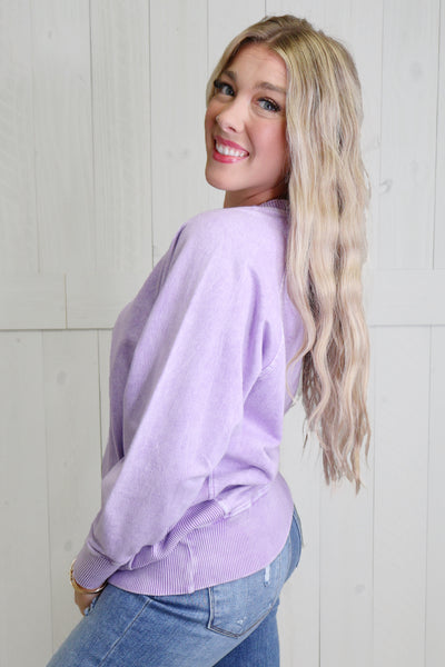 Purple Acid Wash Crewneck