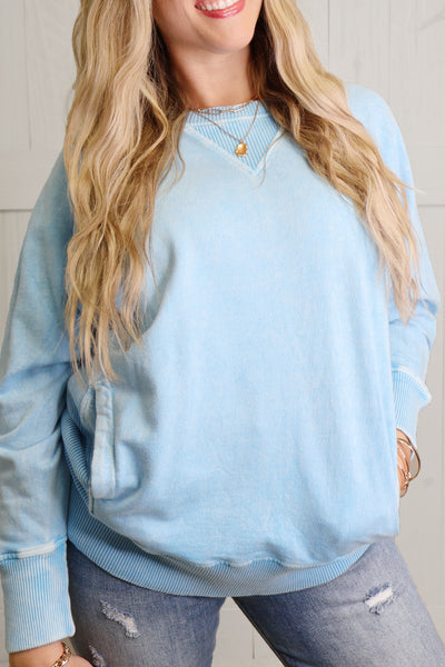 Zenana Robin Blue Crewneck