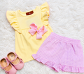 Girls Millie Jay Yellow & Pink Short Outfit Set
