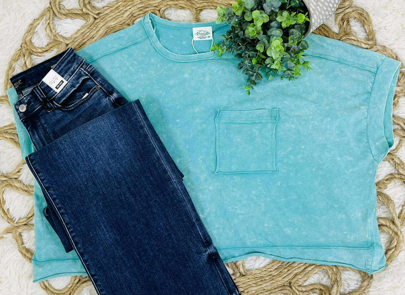 Very J Green round neck top