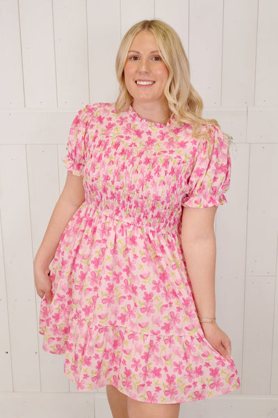 Women's Pink Flower Dress