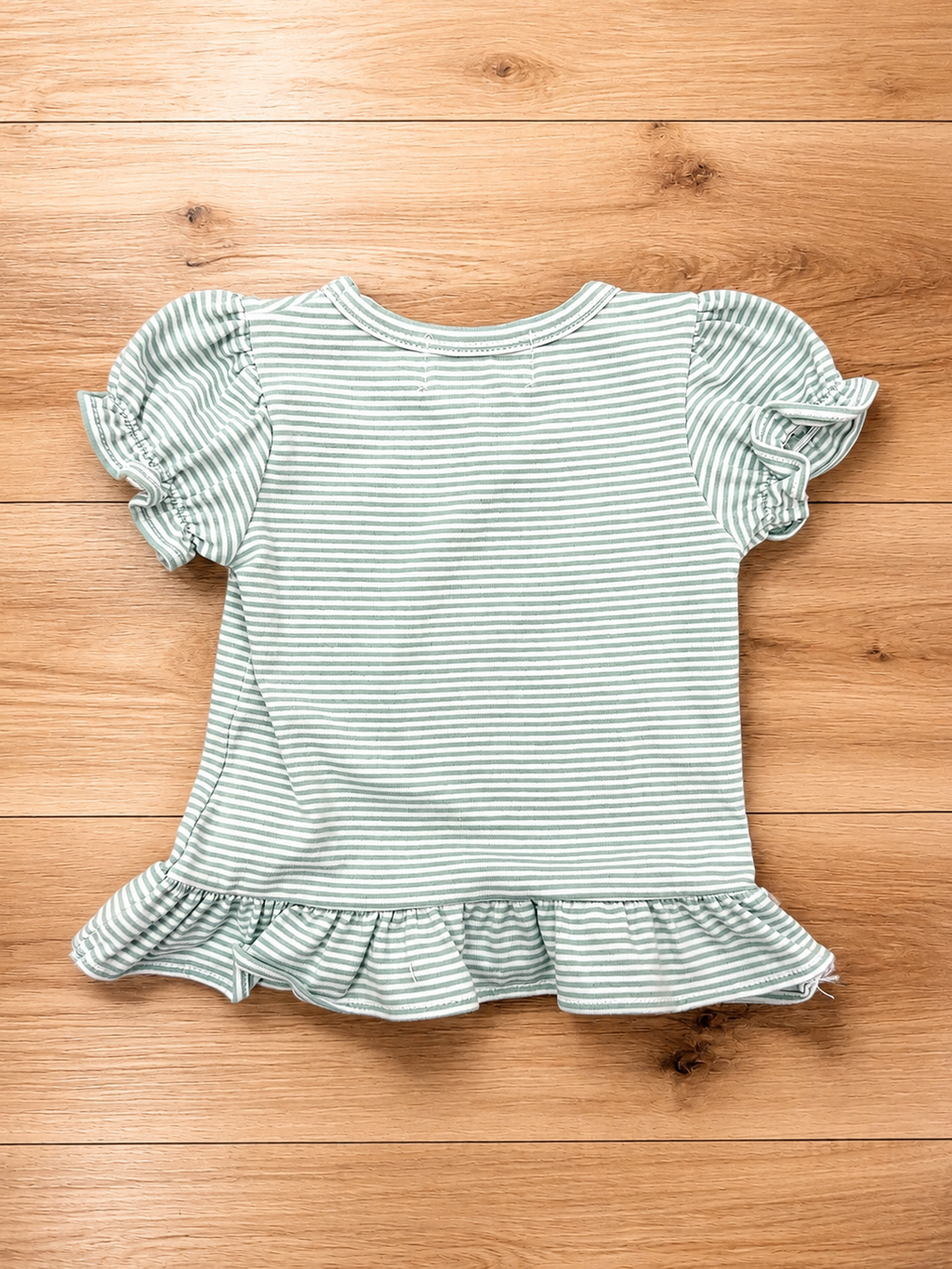 Girl’s Aqua Striped Cutesie Top Tee Shirt