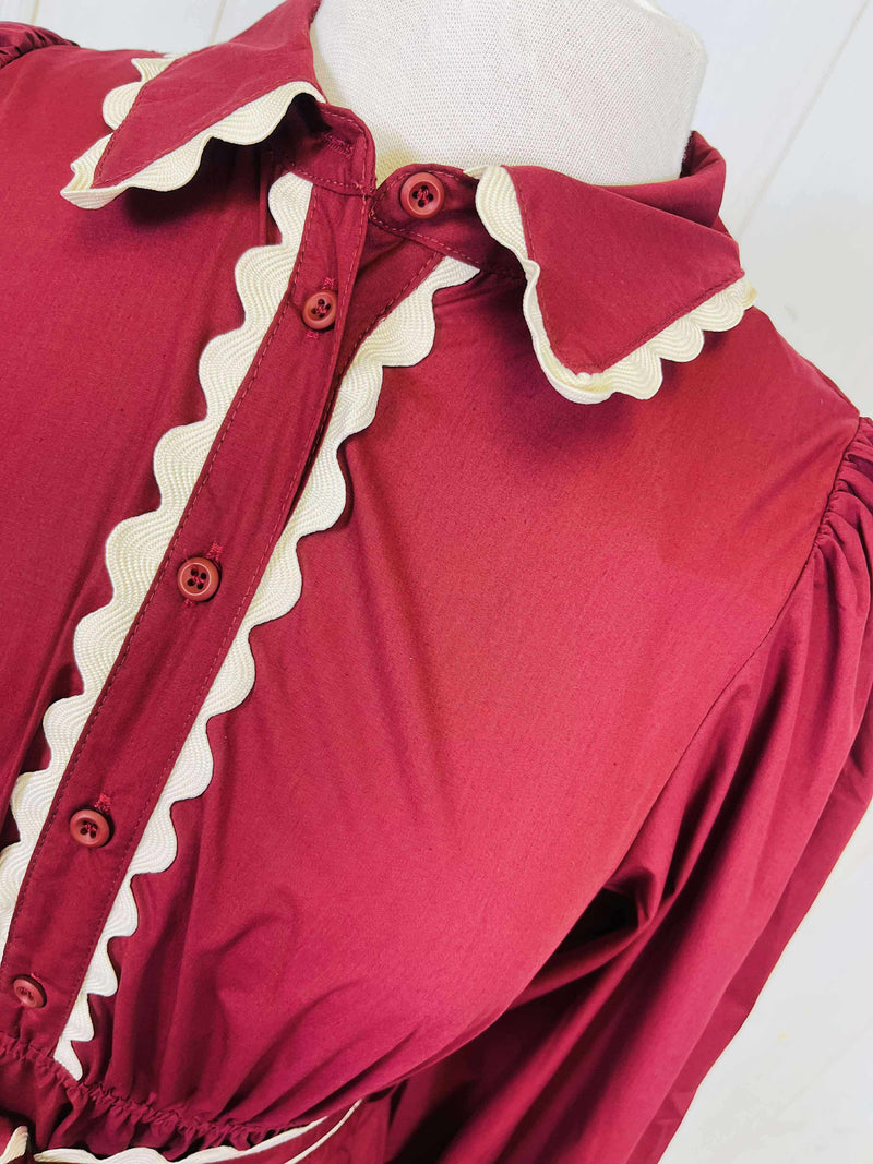 Jodifl Burgundy Midi dress