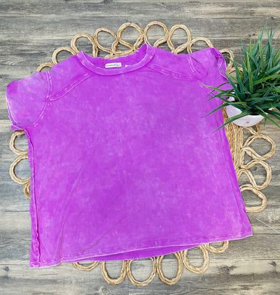 Purple Acid Wash Tee - Mini Mee Boutique