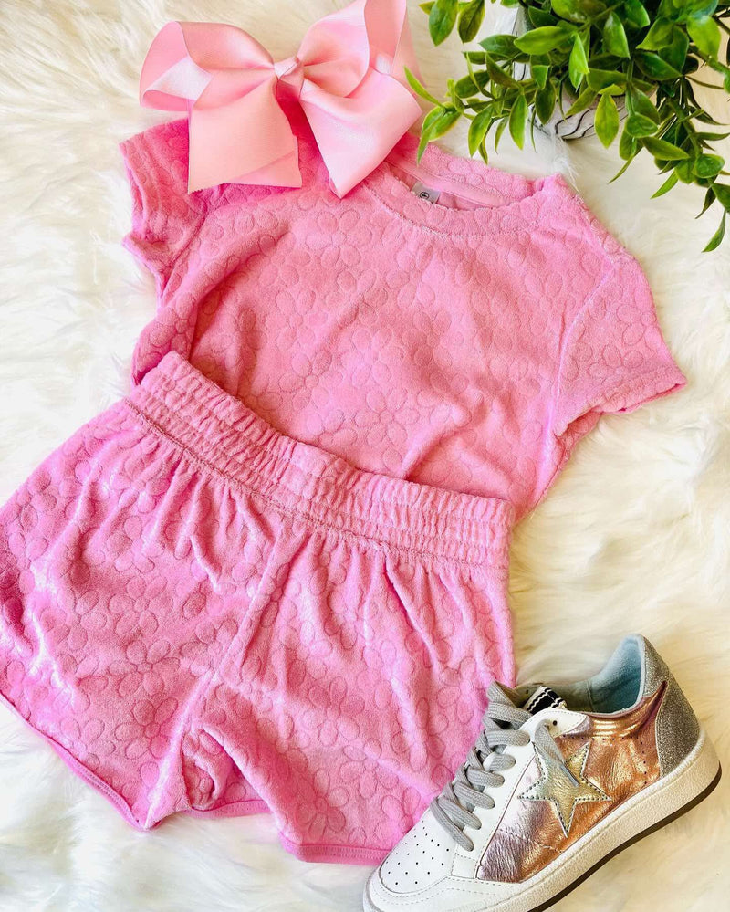 Girl’s 90 degree pink daisy set