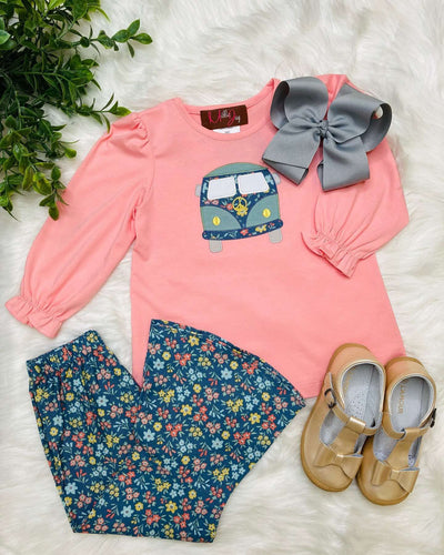 Girl's Vintage Floral Van 2 piece set