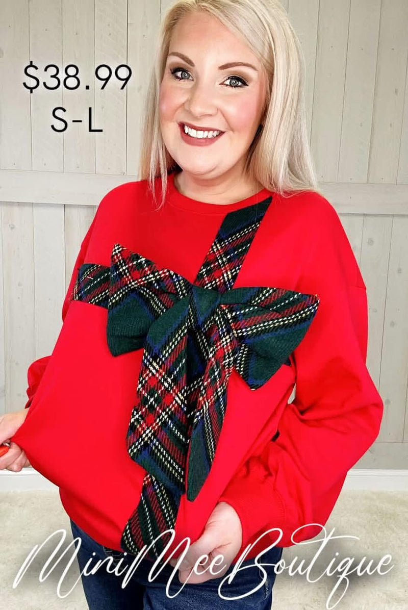 Fantastic Fawn Red Bow Top