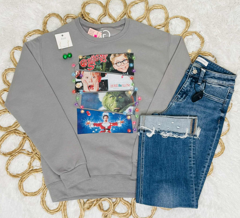 Women’s Christmas Movie Crewneck Sweater Pullover