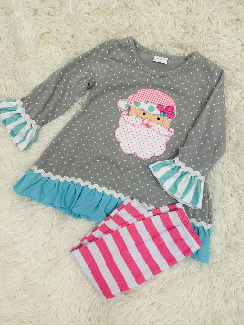 Girl’s Santa Polka Dot set