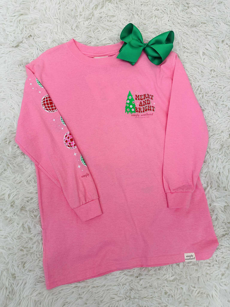 Simply Southern Youth Merry and Bright Long sleeve