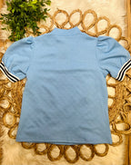 Women’s Evermmee Blue Collar Puff Sleeve Top