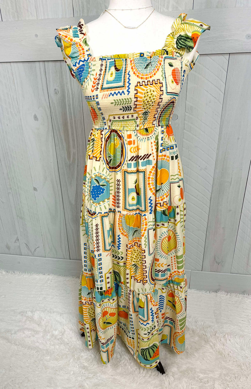 Summer Sweetness Fruit Midi Dress