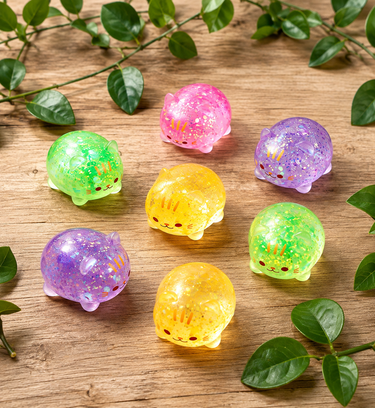 Kitten Squishy Toy - Gel Filled Glitter Ages 3+