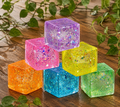 Glitter Cube Squishy Toy - Glitter Gel Filled Ages 3+ Size 1.3”x1.3”